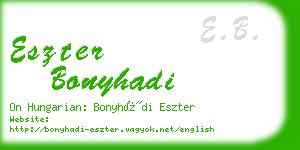 eszter bonyhadi business card